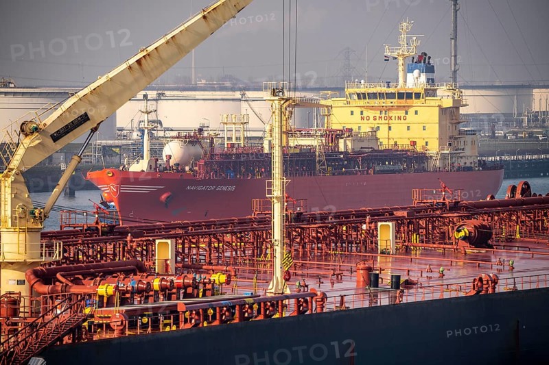 LPG tanker Navigator Genesis, Liquefied Petroleum Gas, Autogas, liquid gas transport, in the seaport of Rotterdam, entering the Petroleumhaven, Europoort, Rotterdam, Netherlands