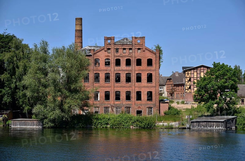 Europe, Germany, Mecklenburg-Western Pomerania, island town of Malchow, Lake Malchow, industrial ruin, old leather factory, Malchow, Mecklenburg-Western Pomerania, Germany, Europe