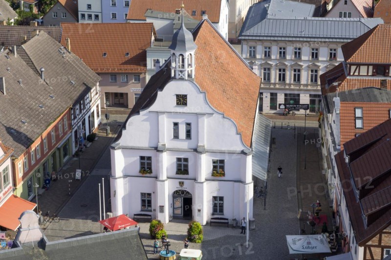 Old town of Wolgast with the town hall on the market square, 12/09/2016