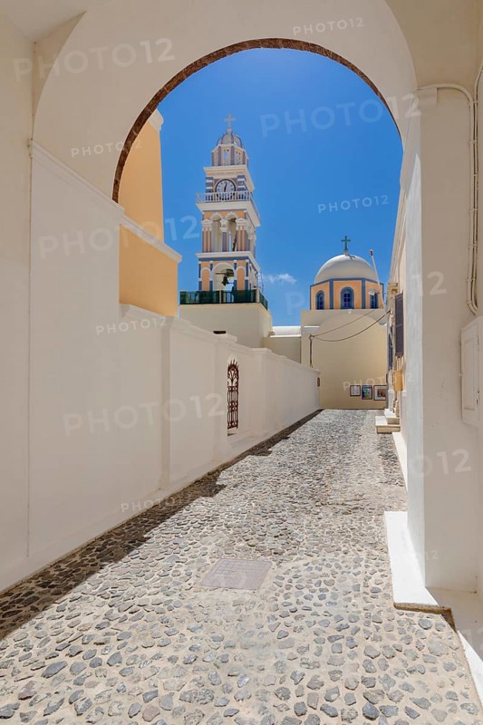 Santorini, Fira, catholic church John the Baptist, St.John the Baptist, Cyclades, Greece, Europe