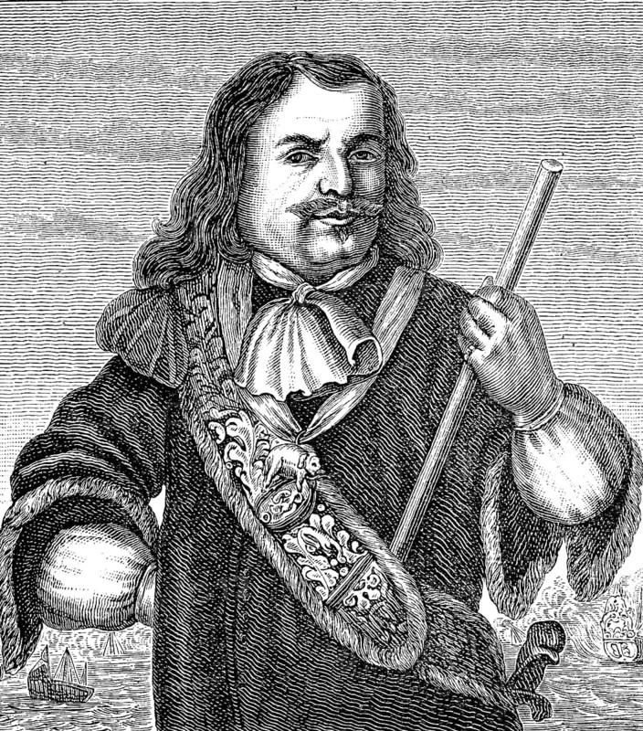Michiel Adriaenszoon de Ruyter (24 March 1607 - 29 April 1676) was a Dutch admiral, Historical, digital reproduction of an original from the 19th century
