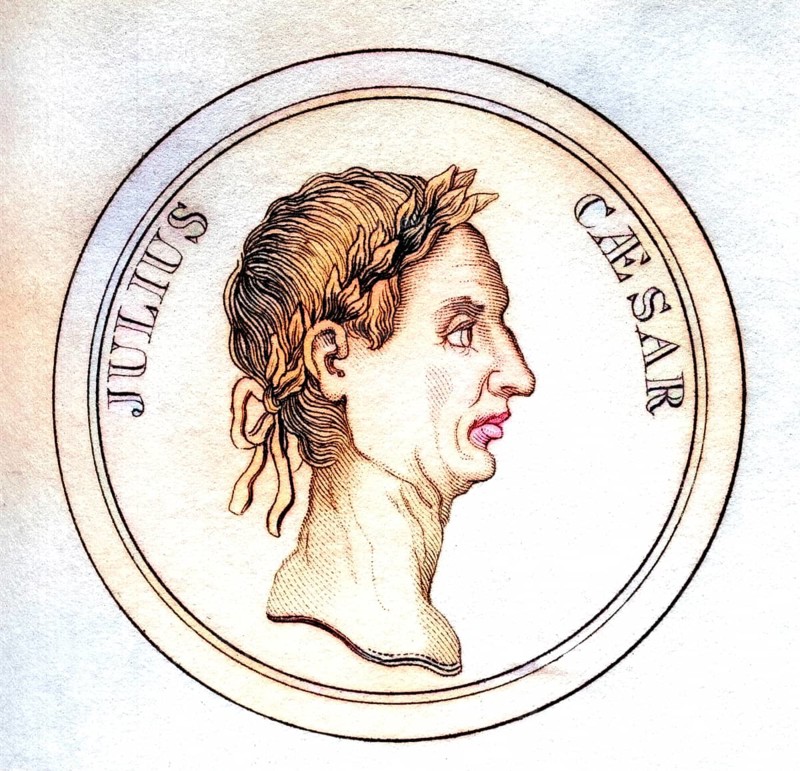 Gaius Julius Caesar 100, 44 BC Roman general, dictator and statesman from the book Crabbs Historical Dictionary from 1825, Historical, digitally restored reproduction from an original from the 19th century, Record date not stated