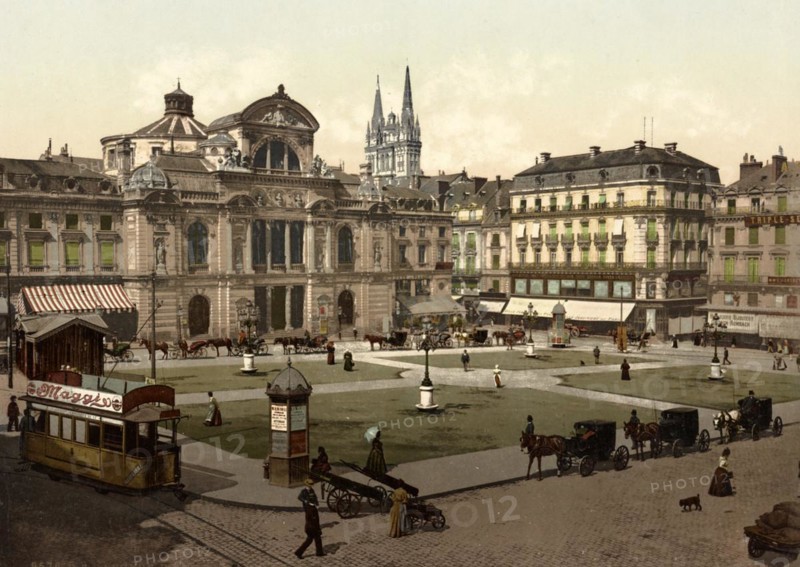 Place du Ralliement, Angers, capital of the Maine-et-Loire department in the Pays de la Loire region in western France, c. 1890, Historic, digitally restored reproduction from a 19th century original