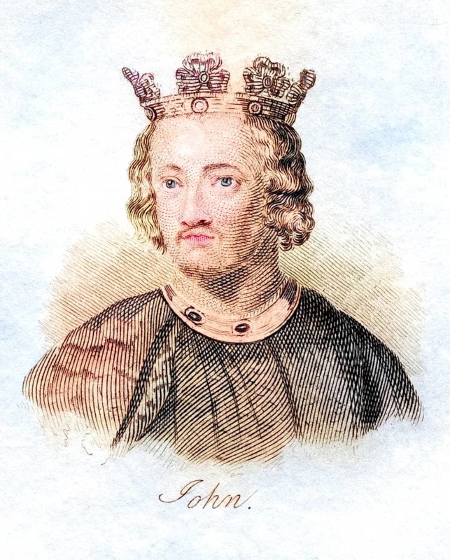 John of England 1166, 1216 English King from the book Crabbs Historical Dictionary from 1825, Historical, digitally restored reproduction from a 19th century original, Record date not stated