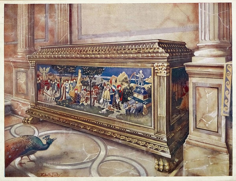Furniture from the turn of the century 1900, wedding box or cassone. In the Victoria and Albert Museum, South Kensington. Italian (probably Florentine), ca. 1550. (1910, 1911), Marriage coffer or cassone. Italian (Florentine probably), ca. (1910, 1911) .jpg