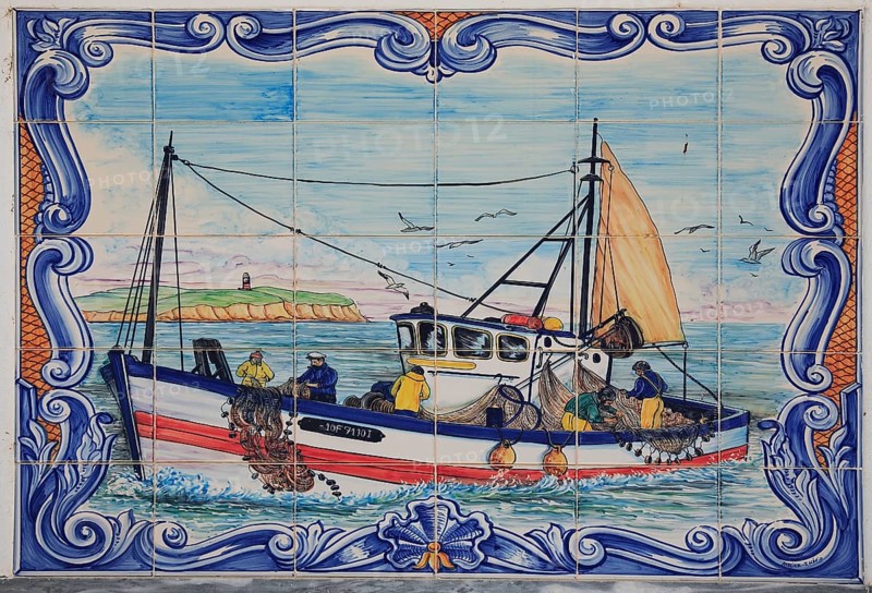 Historic azulejos painting in Ferragudo, Algarve, Fortugal