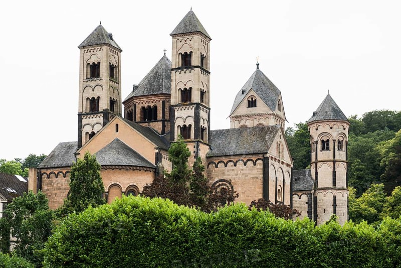 Romanesque monastery church, Benedictine Abbey Maria Laach, Eifel, Rhineland-Palatinate, Germany, Europe