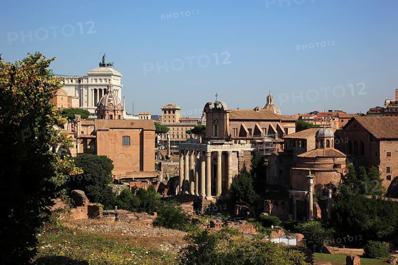 View from Monte Palatino, Palatine Hill, of the historic centre of Rome, Italy, Europe