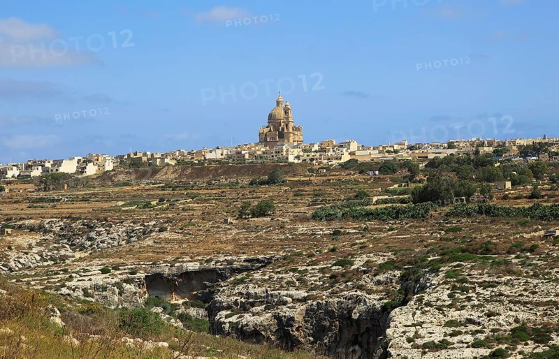 Rotunda domed roof of church of St John the Baptist, village of Xewkija, island of Gozo, Malta, Europe