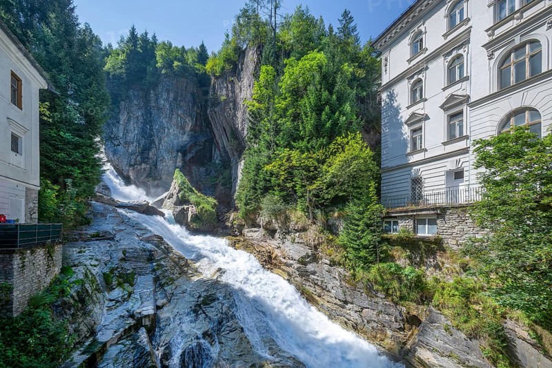 Waterfall of the Gasteiner Ache in the centre, Bad Gastein, Gastein Valley, Hohe Tauern, Pongau, Salzburg Province, Austria, Europe