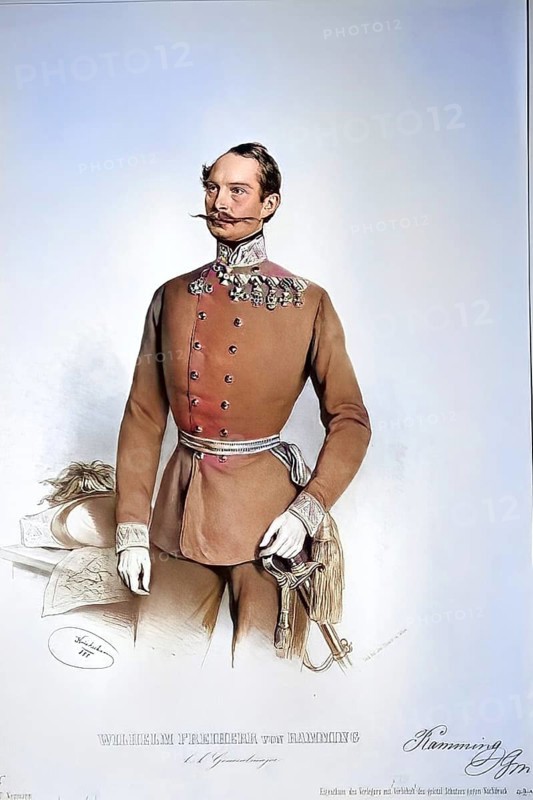Wilhelm Freiherr von Ramming von Riedkirchen (born 30 June 1815 in Nemoschitz, Bohemia, died 1 July 1876 in Karlsbad) was an Austrian general, Historical, digitally restored reproduction from a 19th century original, Record date not stated