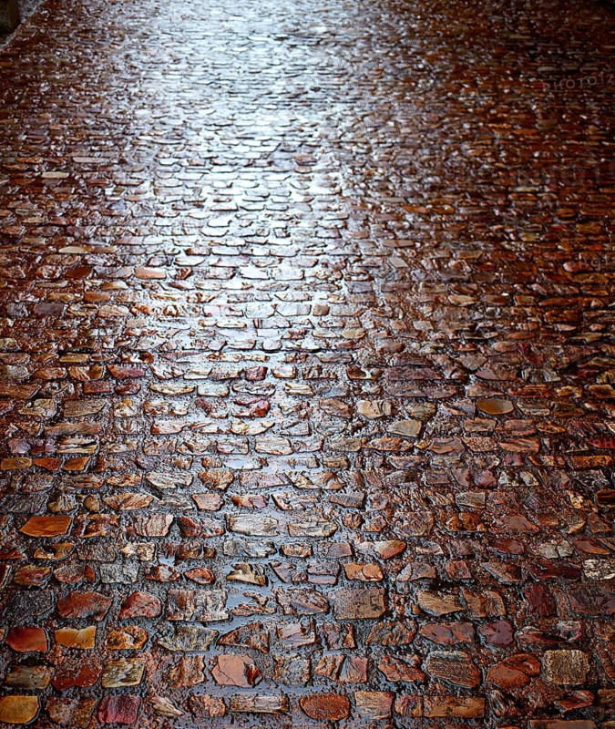 Zamora stone cobblestone floor texture detail in Spain