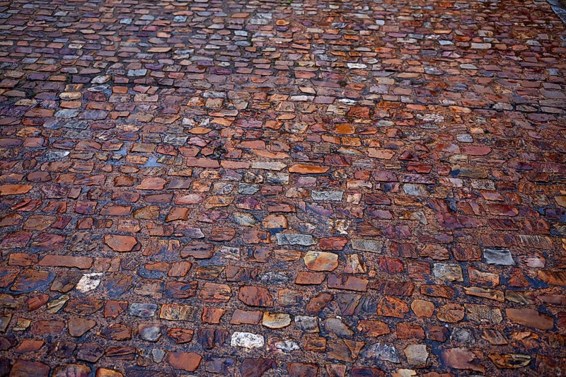 Zamora stone cobblestone floor texture detail in Spain
