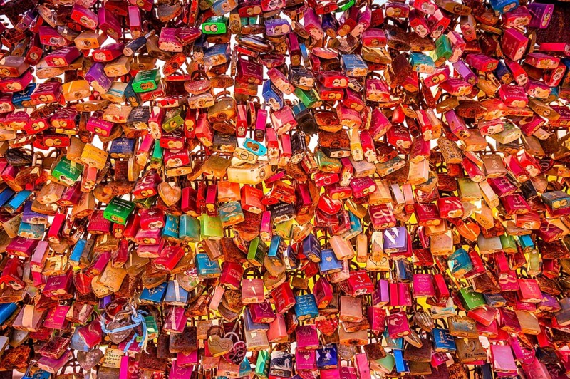 Love locks, extensive, large quantity, North Sea beach, St. Peter Ording, Schleswig-Holstein, Germany, Europe
