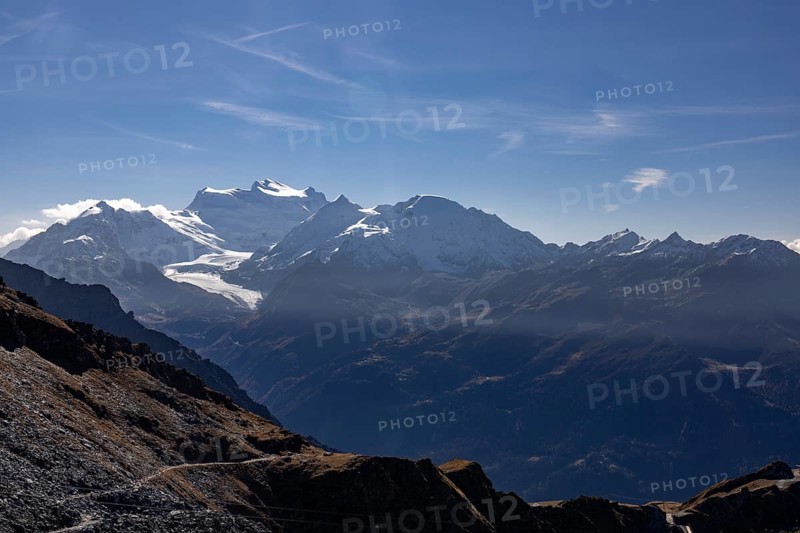 Grand Combin with Glacier de Corbassiere, view from Les Attelas, Verbier, Valais, Switzerland, Europe