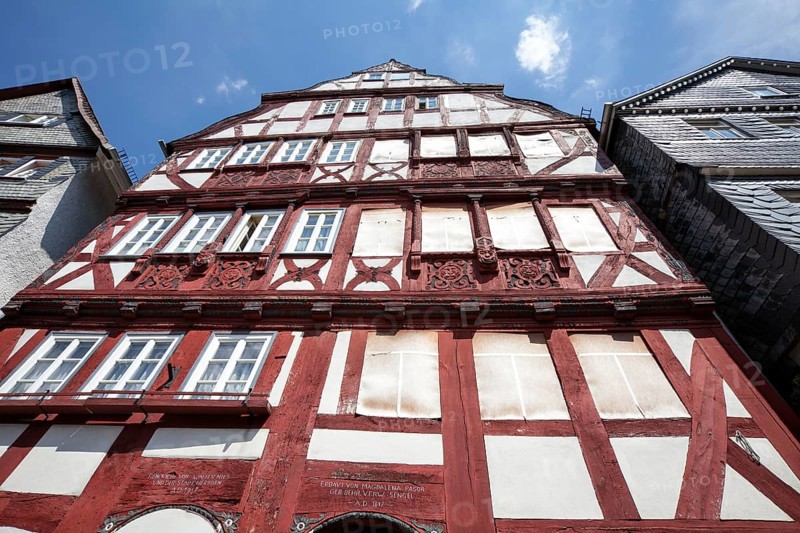 Kornmarkt grain market, historic old town of Herborn, Hesse, Germany, Europe, Kornmarkt, historische Altstadt von Herborn, Hessen, Deutschland, Europa, Europe