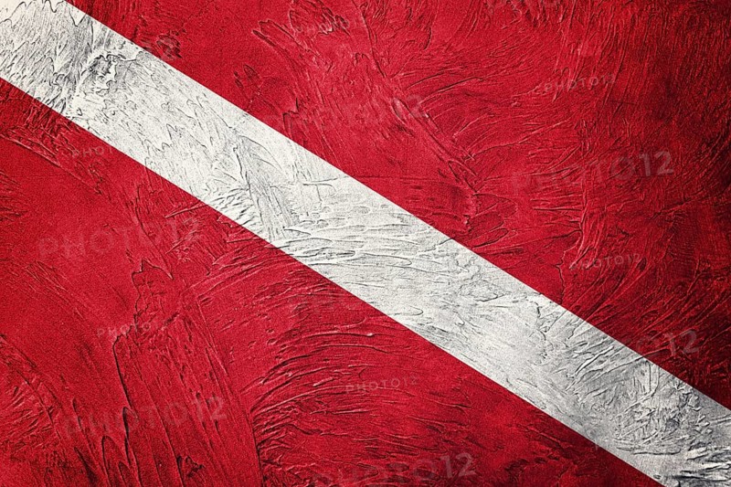 Vintage style scuba flag. Diver down flag