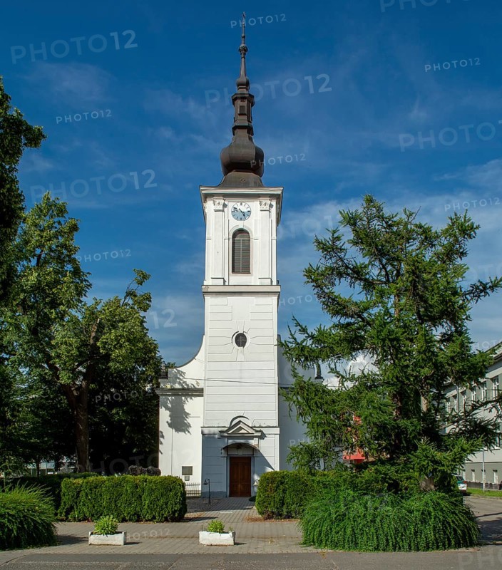 The Calvinist Church in Levice town in the summer. Slovakia