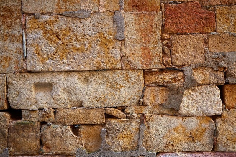 Salamanca in spain masonry detail along via de la Plata way to Santiago