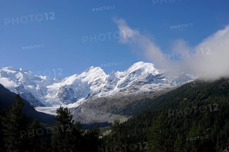 Global climate change: The melting Morteratsch Glacier in the upper Engadin