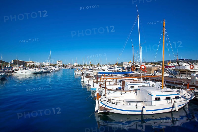 Ibiza san Antonio Abad de Portmany marina port in Balearic Islands of spain