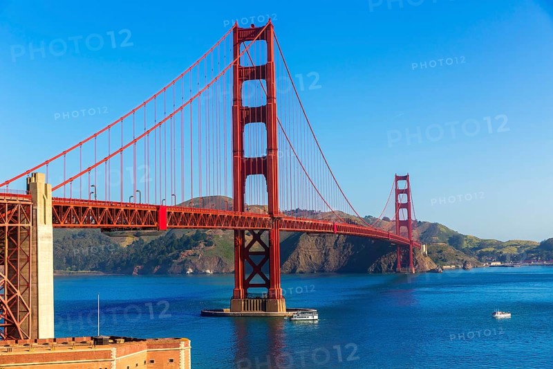 Golden Gate Bridge San Francisco from Presidio in California USA