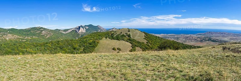 Tokluk mountain range. Crimea, sunny day in September