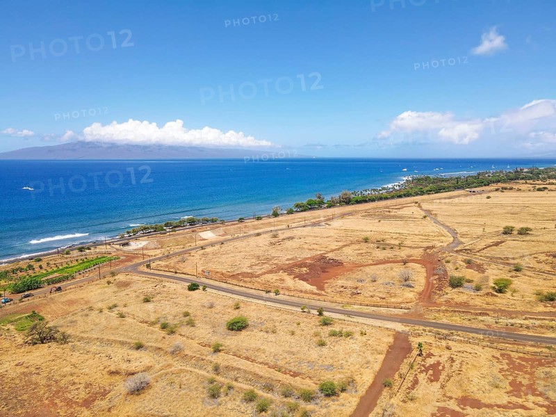 Aerial view Maui Island Beach, Hawaii. Launiupoko State Beach during hot summer