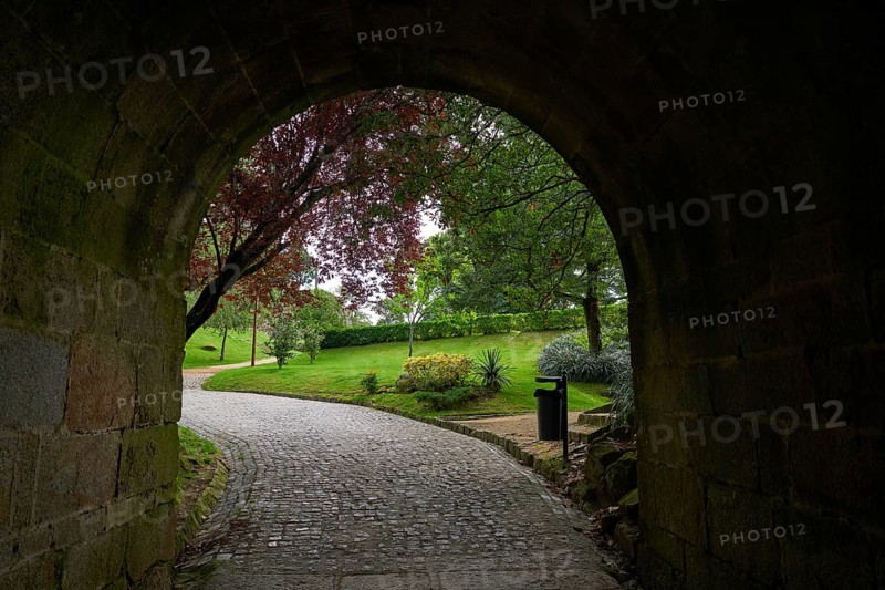 Castro de Vigo park arch in Galicia of Spain