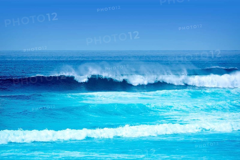 Jandia surf beach waves Fuerteventura at Canary Islands of Spain