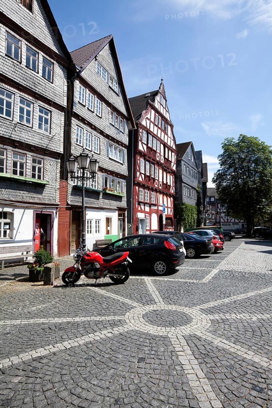Kornmarkt grain market, historic old town of Herborn, Hesse, Germany, Europe, Kornmarkt, historische Altstadt von Herborn, Hessen, Deutschland, Europa, Europe