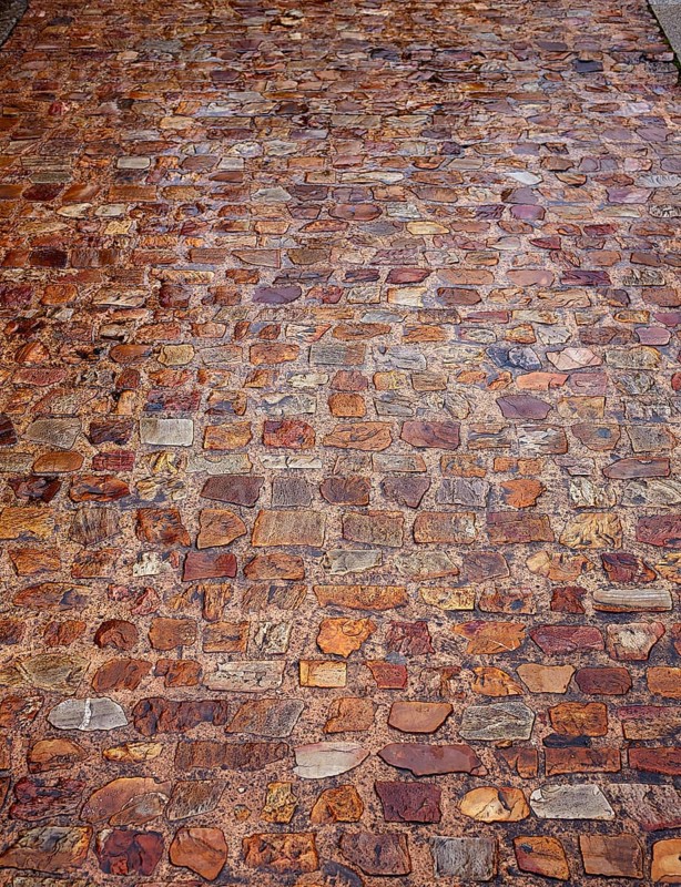 Zamora stone cobblestone floor texture detail in Spain