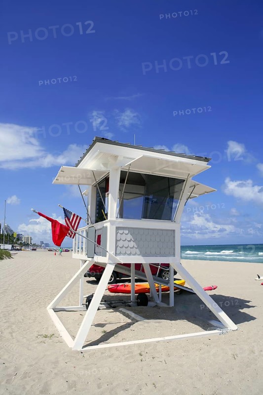 Fort Lauderdale Florida lifeguard beach house blue sky