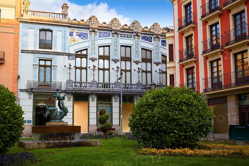 Zamora Santa clara street facades in Spain modernism