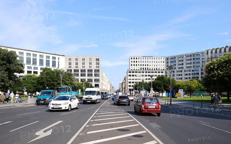 Berlin, Germany, August 25, 2021, view of Leipziger Platz in the direction of Leipziger Straße, Europe