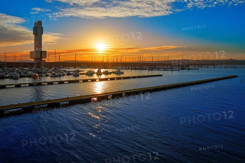 La Coruna Port sunrise in Galicia of Spain