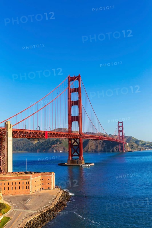 Golden Gate Bridge San Francisco from Presidio in California USA