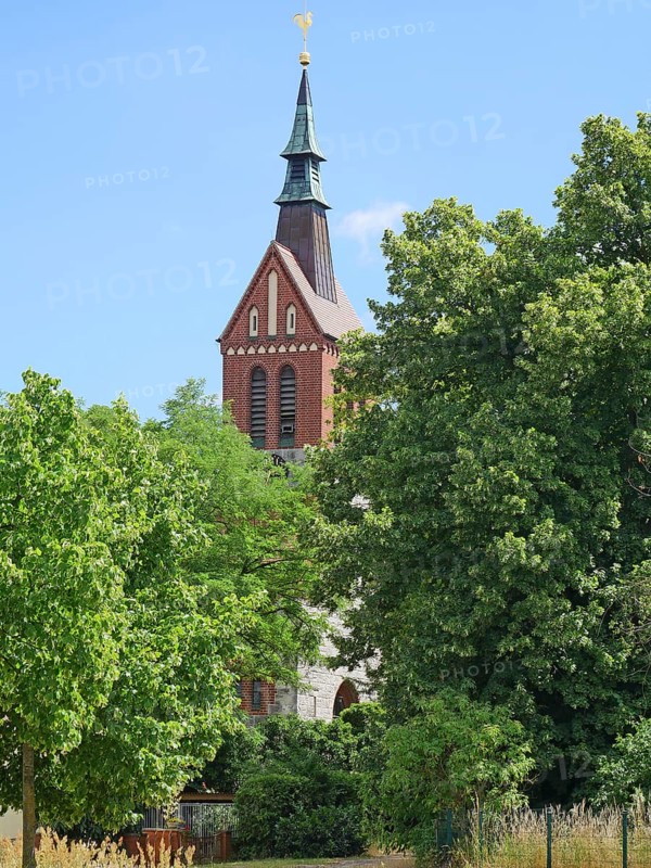 Marquardt village church in summer. Havelland, Brandenburg, Germany, Europe