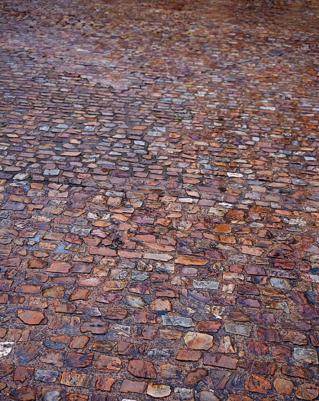 Zamora stone cobblestone floor texture detail in Spain