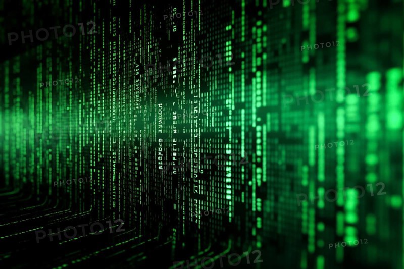 Green dynamic digital data streams, showcasing flowing lines of code in a mesmerizing pattern, ideal for representing advanced computing, cybersecurity, and the intricate world of programming, AI generated