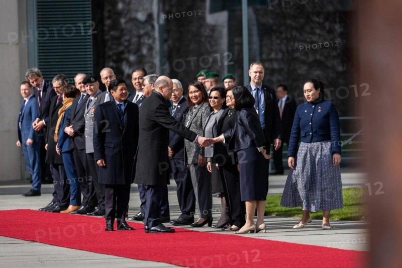 (R-L) Olaf Scholz, Federal Chancellor, and Ferdinand Marcos Jr, President of the Republic of the Philippines, pictured during a joint meeting in Berlin, 12 March 2024