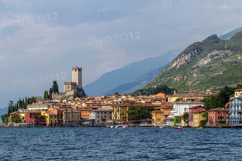 View of the town, Lake Garda, Malcesine, Province of Verona, Veneto, Italy, Europe