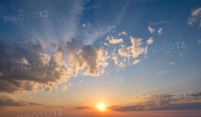 Beautiful dramatic scenic sunset sky background