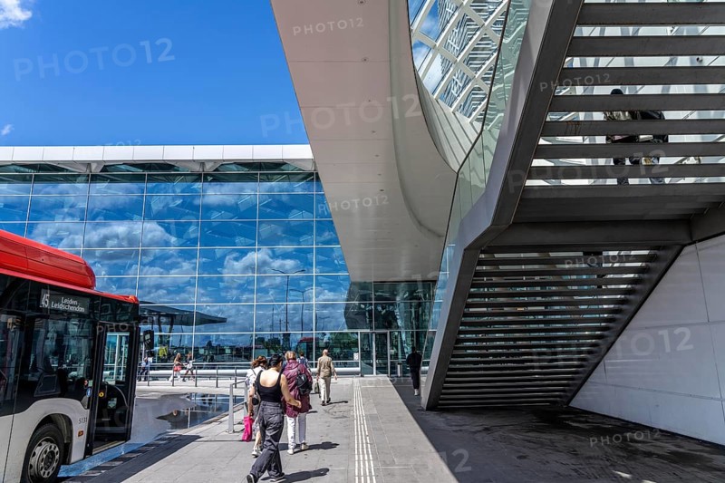 Bus station, public transport connection at The Hague Central Station, Centraal Station, underground station, metro, overground, local transport, city centre, Netherlands