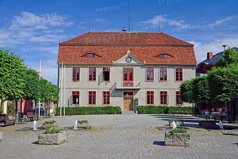 Europe, Germany, Mecklenburg-Western Pomerania, Island town of Malchow, Town Hall, Malchow, Mecklenburg-Western Pomerania, Germany, Europe