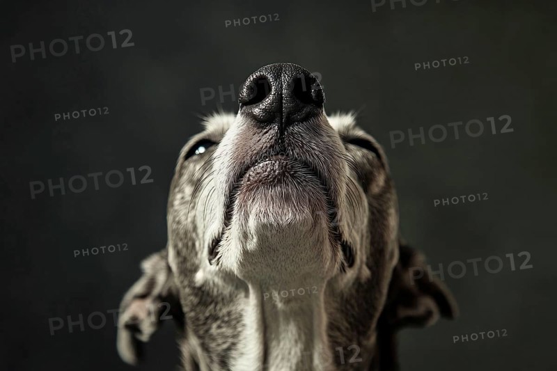 Close up of dog's nose. Generative Ai, AI generated