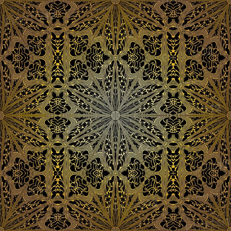Geometric gold lace seamless pattern. Arabic tile lattice vector background.