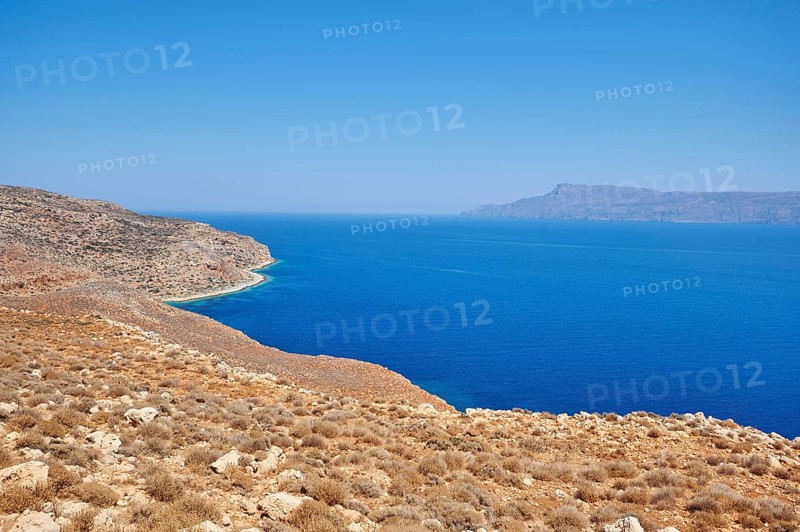 Landscape of the coast at Gramvousa, Crete, Greece, Europe