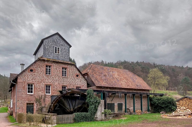 Kaisermühle or Wernersberger Mühle, watermill, grain, saw and oil mill, Wernersberg, Palatinate, Rhineland-Palatinate, Germany, Europe