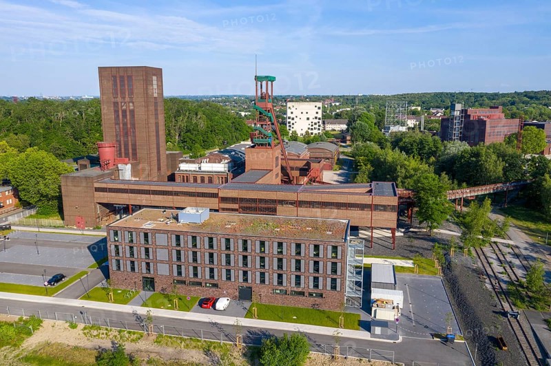 Zollverein Coal Mine Industrial Complex World Heritage Site, Shaft 1/2/8, Sanaa Building, Hotelfriends Hotel Zollverein, Ruhr Area, North Rhine-Westphalia, Germany, Europe